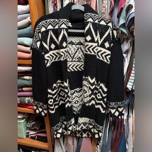 Black and White Patterned Cardigan
